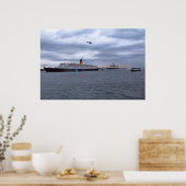 QE2およびQM2はNYCで提供 ポスター (キッチン)