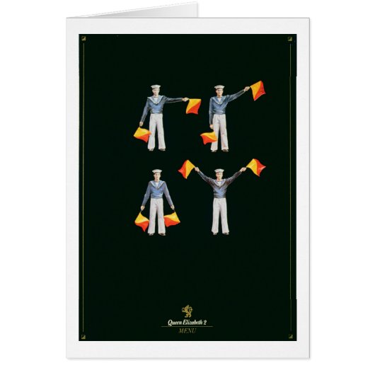 QE2 (色のlitho)のからのメニューカバー (正面)