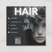 qhairstylistモダン QRコード付き名刺 コーリングカード (正面)