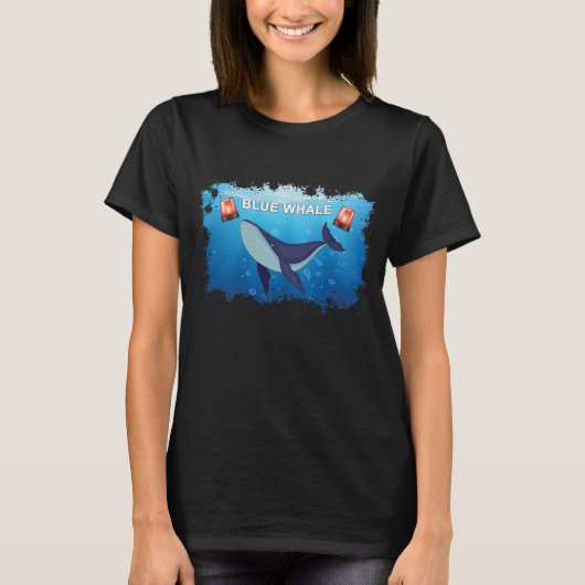 QI ブルー・ホエール・シャツ Tシャツ (正面)