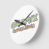 QidzMix Logo ラウンド壁時計 (傾斜)