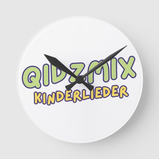 QidzMix Logo ラウンド壁時計 (正面)