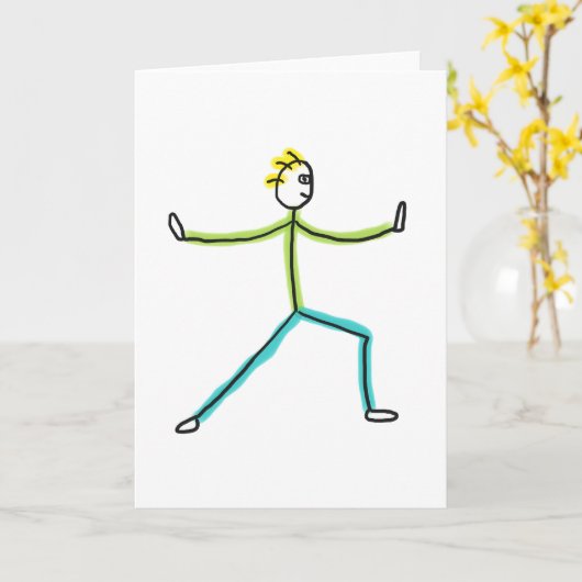 Qigong Stickman カード (黄色い花)