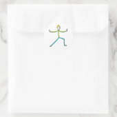Qigong Stickman ラウンドシール (バッグ)