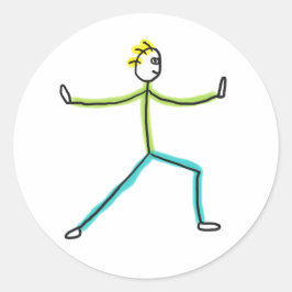 Qigong Stickman ラウンドシール