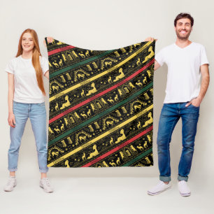 Qilin Layered Pattern フリースブランケット