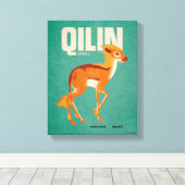 Qilin Vintage Graphic キャンバスプリント (インサイチュ (ウッドフロア))