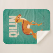 Qilin Vintage Graphic シェルパブランケット (正面(横))