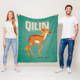 Qilin Vintage Graphic フリースブランケット