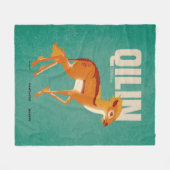 Qilin Vintage Graphic フリースブランケット (正面(横))