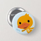 Qkidsの小舟のアヒルボタン 缶バッジ (正面&裏面)