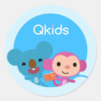 Qkidsステッカー ラウンドシール
