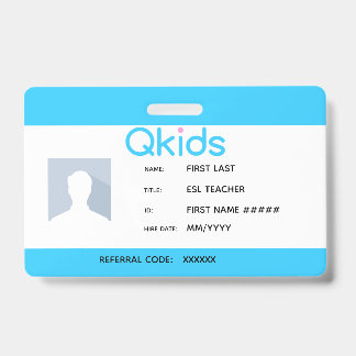 QKids ESL先生ID バッジ