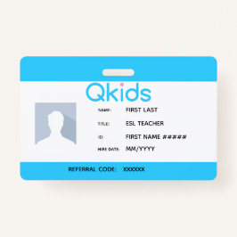 QKids ESL先生ID バッジ