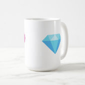 Qkids Momoおよびダイヤモンドのマグ コーヒーマグカップ (正面右)