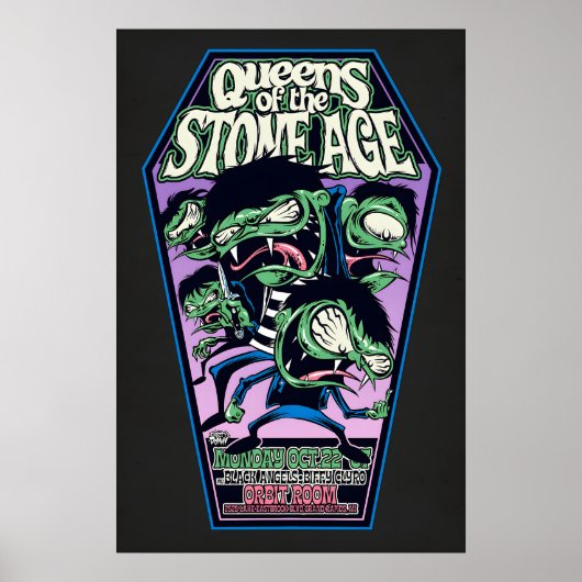 QOTSA Gig Poster Orbit Room, Grand Rapids ポスター (正面)
