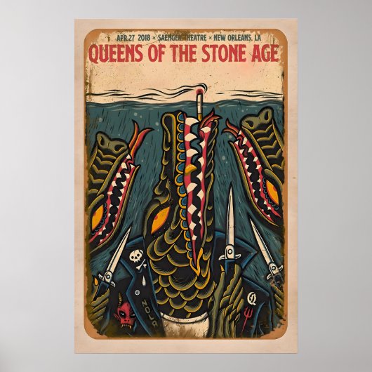 QOTSA REPRODUCTION Gig Poster Matte  Art Print ポスター (正面)