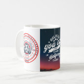 QOUTEおよびフレーズ コーヒーマグカップ (正面左)