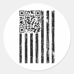 Qrおもしろいスキャン私の社長踊りコードUsaフラグ_ ラウンドシール