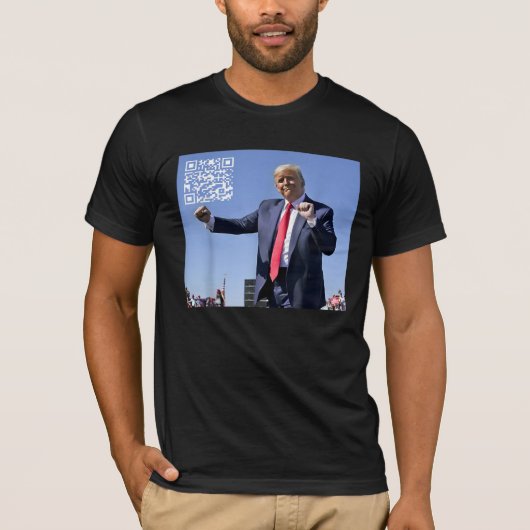 QRおもしろい社長トランプ45/47トランプ踊りコード Tシャツ (正面)