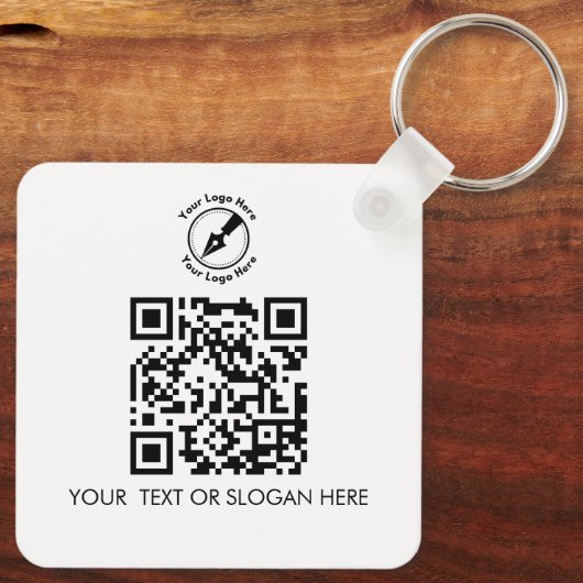 QRおカスタム客様ギフトマーケティング公証人ロゴ キーホルダー (裏面)