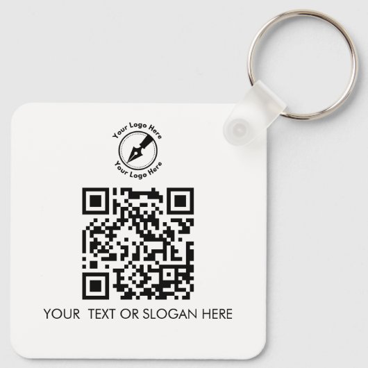 QRおカスタム客様ギフトマーケティング公証人ロゴ キーホルダー (裏面)