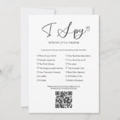 QRで私がスパイした結婚ゲームの愛を捉える 招待状 (正面)