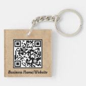 QRとロゴ付きブラウンプロモーションビジネスキーチェーン キーホルダー (裏面)