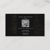 Qrとロモダンゴを使用した白黒グリッド 名刺 (裏面)