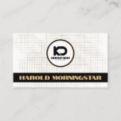 Qrとロモダンゴを使用した白黒グリッド 名刺 (正面)