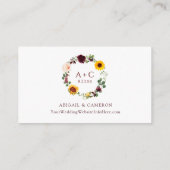 QRの結婚ブライダルシャワー登録用カードひまわり エンクロージャーカード (裏面)