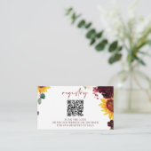 QRの結婚ブライダルシャワー登録用カードひまわり エンクロージャーカード (スタンド正面)