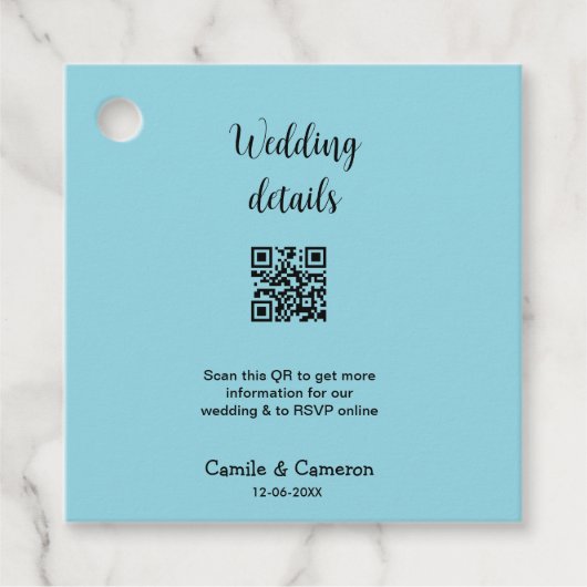 QRの結婚WEBサイトにフォトネームの日付白黒を追加 フェイバータグ (正面)