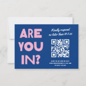 QRはっきりしたコーカラフルドのタイプ結婚 出欠カード (正面)