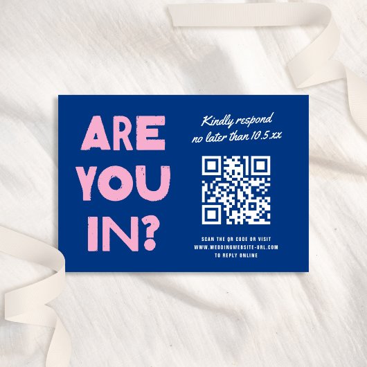 QRはっきりしたコーカラフルドのタイプ結婚 出欠カード