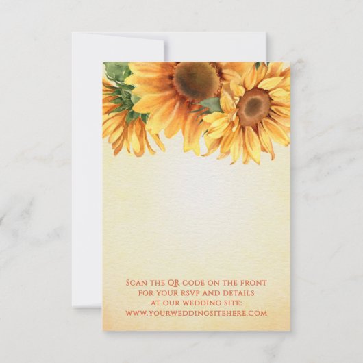 QRひまわり式RSVPカード 出欠カード (裏面)