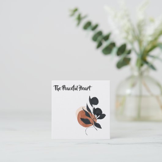 *~* QRわびサビ抽象芸術インミニマルクAR27シンプル スクエア名刺 (スタンド正面)