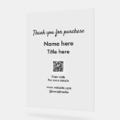 QRをスキャンして購入した名前のタイトルをありがとう アクリルサイン (傾斜)