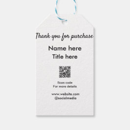 QRをスキャンして購入した名前のタイトルをありがとう ギフトタグ