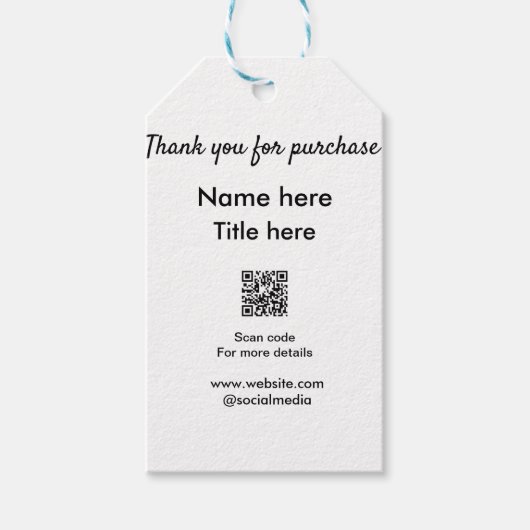 QRをスキャンして購入した名前のタイトルをありがとう ギフトタグ (正面)