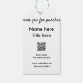 QRをスキャンして購入した名前のタイトルをありがとう ギフトタグ (裏面)