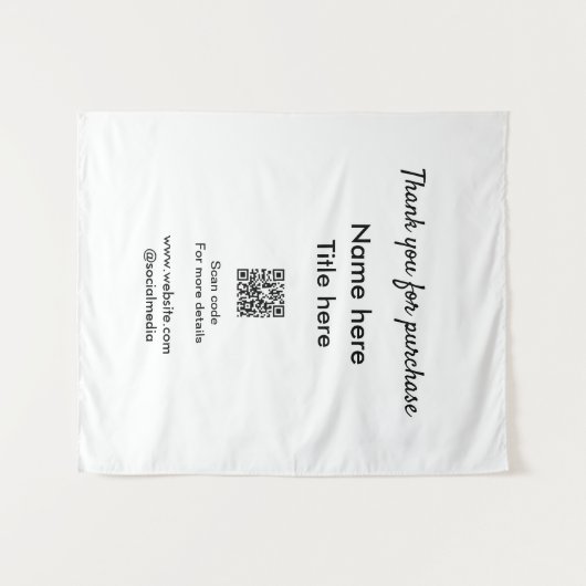 QRをスキャンして購入した名前のタイトルをありがとう タペストリー (正面(横))