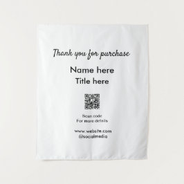 QRをスキャンして購入した名前のタイトルをありがとう タペストリー