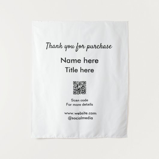 QRをスキャンして購入した名前のタイトルをありがとう タペストリー (正面)