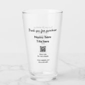 QRをスキャンして購入した名前のタイトルをありがとう タンブラーグラス (裏面)