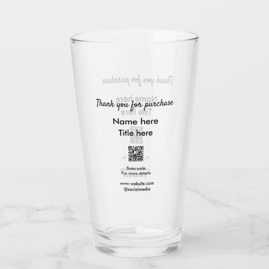 QRをスキャンして購入した名前のタイトルをありがとう タンブラーグラス (正面)