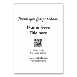 QRをスキャンして購入した名前のタイトルをありがとう テーブルナンバー