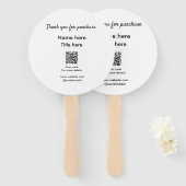 QRをスキャンして購入した名前のタイトルをありがとう ハンドファン (正面&裏面)