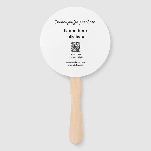 QRをスキャンして購入した名前のタイトルをありがとう ハンドファン (正面)