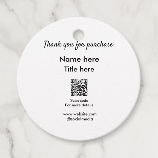 QRをスキャンして購入した名前のタイトルをありがとう フェイバータグ (正面)